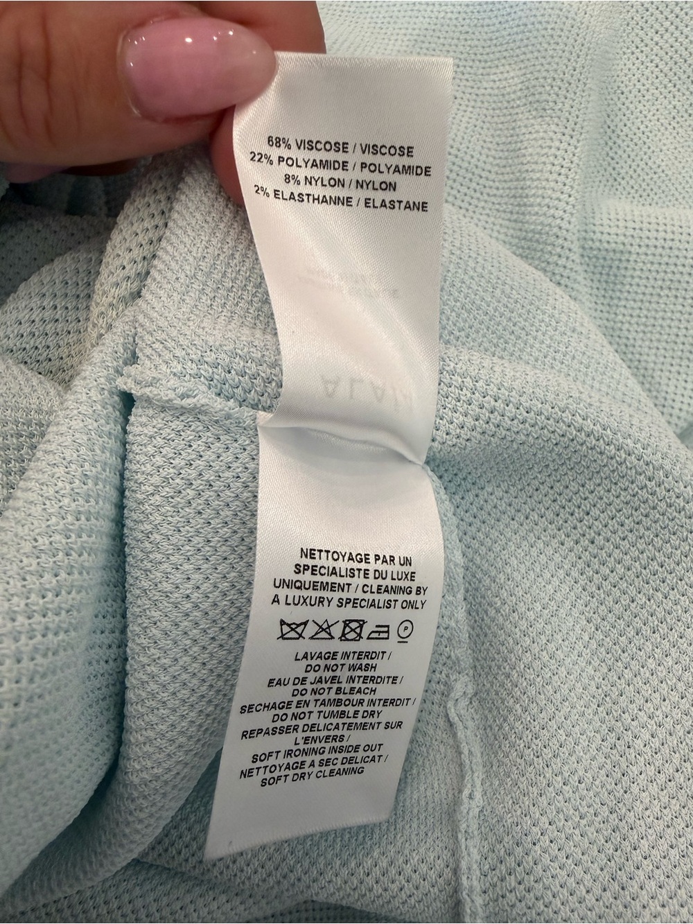 Alaia Knit Polo Midi Dress in Light Blue